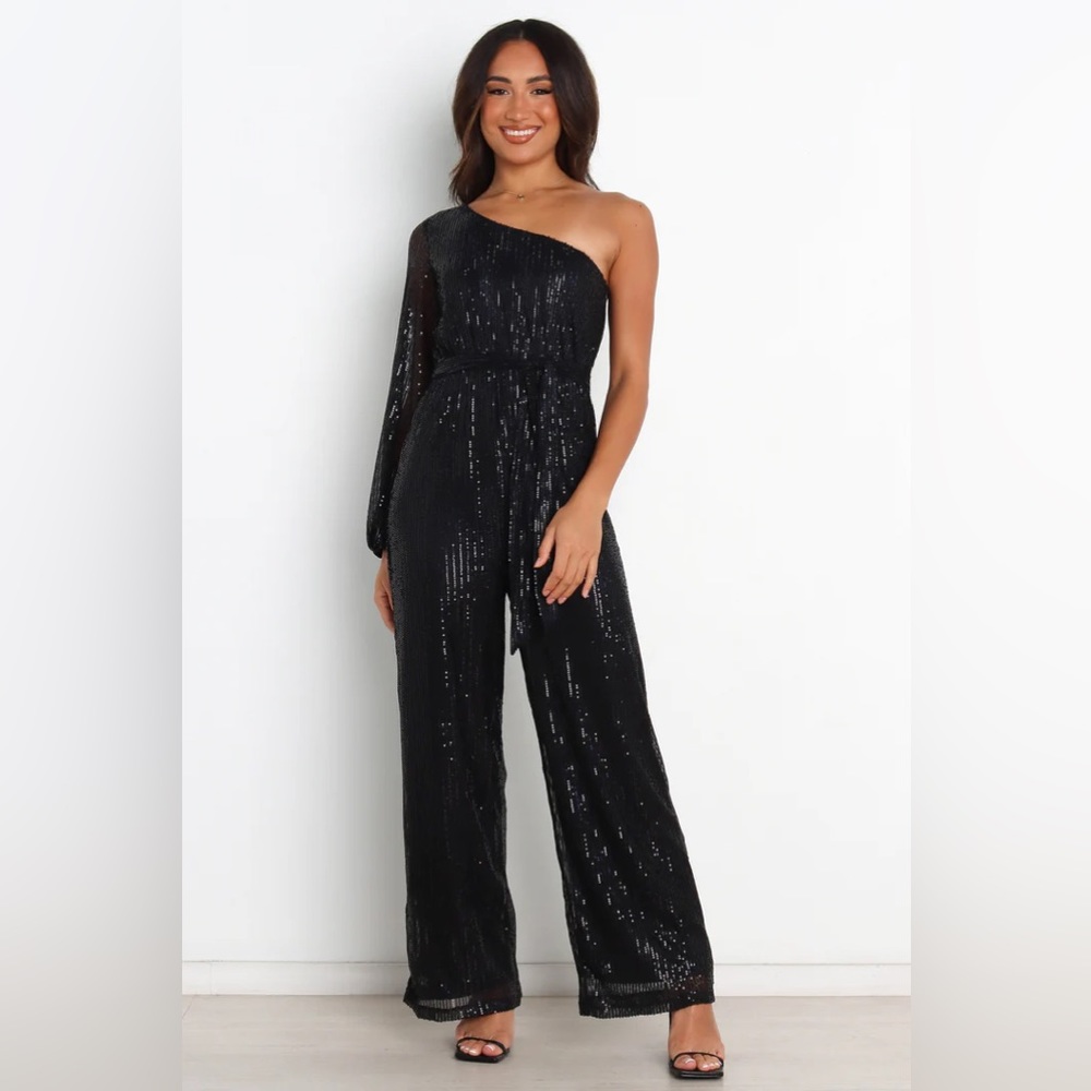 Petal and Pup Black Sequin Jumpsuit Size 2